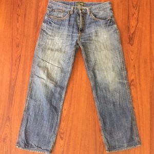 JEEP Blue Stonewash Denim Straight Leg Jeans 35